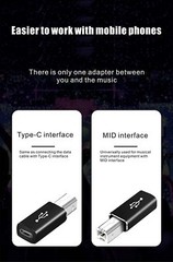 100pcs USB Type C to USB B Adapter MIDI Converter Printer Electric Piano Scanner