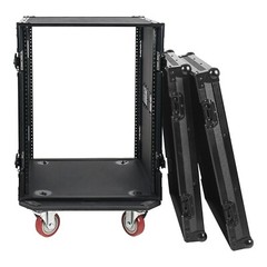 Sound Town Black Series 14U Plywood Rack/Road Case w/ 21” Depth (STRC-B14UW)