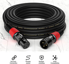 3Ft XLR Cables 4-Pack – Male to Female Microphone Cable with Balanced Shielded S