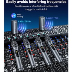 2.4G UHF Wireless Microphone Rechargeable MIicrophone Dual Handheld Microphone