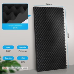 Fire-Retardant Acoustic Panels 48x24x2 Inches – Safe & Stylish Soundproofing