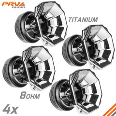 4x PRV D3220Ti Titanium Compression 2″ Driver 8 Ohm 300W + WGP14-50X Chrome Horn