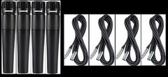 (4) New Shure SM57 Mics with Cables Authorised Dealer Fast Free USA Shipping!