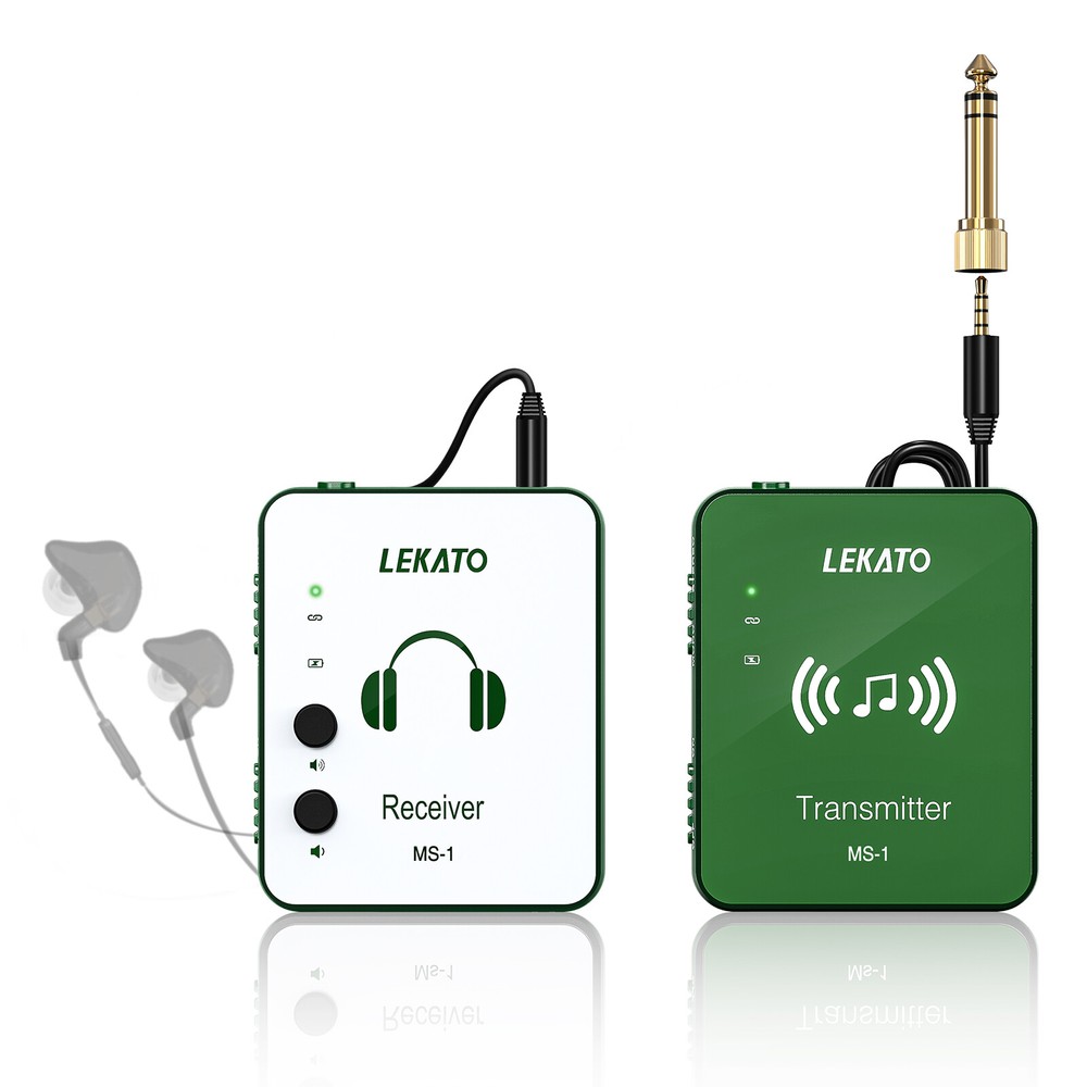 Lekato 2.4G Wireless in Ear Monitor System Stereo Transmitter Receiver
