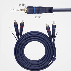 UIInosoo RCA Cable With Ground Wire, 6ft Turntable Gold Plated 2RCA 6ft,