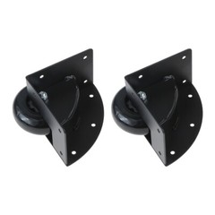 2xRecessed Tilt Caster Wheel Black Iron Edging Invisible Pull Holder Fitting 3in