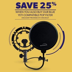 Pro Microphone Shock Mount for Blue Yeti, Snowball & More – Mic Holder