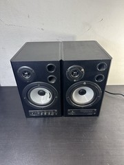 Behringer MS40 Powered Studio Monitors, Working, Tear In Speaker Sold AS IS