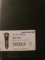 Beyerdynamic MC 840 Professional Studio Microphone (Used – Excellent Condition)