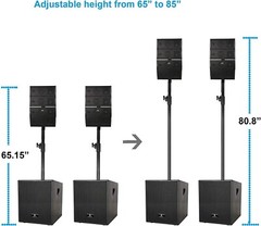 PRORECK Club 3000 12 Inch 4000W DJ Speaker Powered Speaker PA System Combo Set