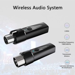 Wireless XLR Microphone System 1 Transmitter & 1 Receiver 2.4 GHz…