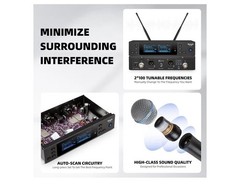 Wireless Microphones System with 2 X 100 Channels Cordless Handheld Microphon…