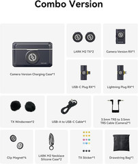 Lark M2 Wireless Microphone for Iphone/Camera/Android/Pc, 48Khz/24-Bit High Fide