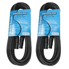 2 Pack 3 pin Male to Female XLR Cable with Black Straight connectors 35 FT Fo…