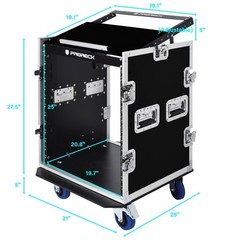 PRORECK Rack Case With Slant Mixer Top, 20“ Depth, Plywood for DJ