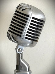 Vintage 1940s Shure 55 Dynamic Microphone, gorgeous & working, w/stand-cable