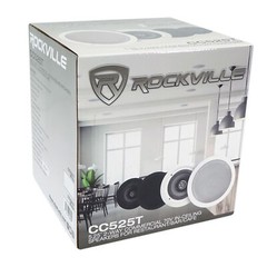 Rockville 6-Zone 70v Amplifier+(12) 5.25″ Black 2Way Restaurant Ceiling Speakers