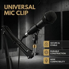 Universal Microphone Clip Holder, Comes with 5/8″ Male to 3/8″ Female Screw A…