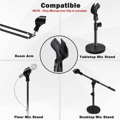 Universal Microphone Clip Holder, Comes with 5/8″ Male to 3/8″ Female Screw A…