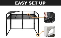 PRORECK DJ Facade Booth Panel Metal Frame Portable White &Black Table Set