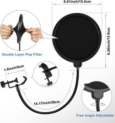 Multifunctional Desktop Microphone Stand, Adjustable Mic Stand Desk with Pop …
