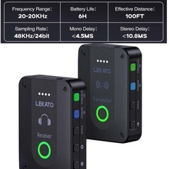 LEKATO 2.4G Wireless IEM System in Ear Monitor Set Transmitter Receiver
