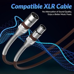 Cable de micrófono XLR premium de 50 pies, resistente, 22 AWG OFC, blindado de 3
