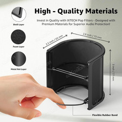 Professional Microphone Filter / Pop Shield – 360° Flexible & Duel Layered NEW