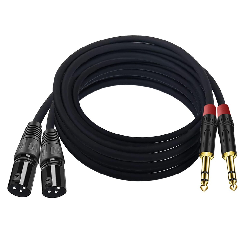 2PACK/10FT XLR to 1/4 TRS Stereo Adapter,XLR Male to 1/4 Inch 6.35mm Balanced…