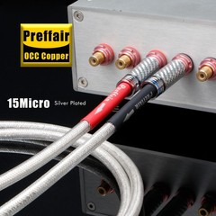 Preffair RCA Cable OCC Silver-Plated Audio Cable with Carbon Fiber RCA Connector