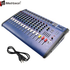2000W Pro 12 Channel Mixer w/Power Amplifier Bluetooth Sound Package Powertable