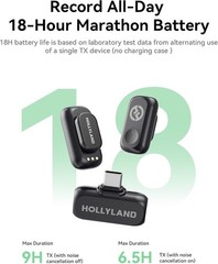 Hollyland Lark A1 Wireless Microphone for iPhone 15/16 & Android, 48kHz/24-bit