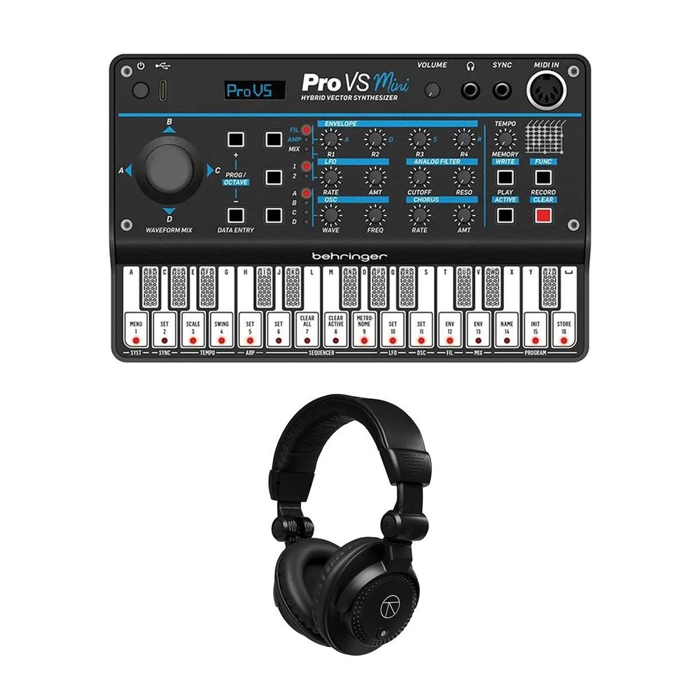 Behringer Pro VS MINI Hybrid Vector Synthesizer Bundle with TAPH100 Closed-Back