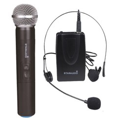 Handheld Wireless Microphone Headset Lavalier Lapel Karaoke VHF Audio Mic System