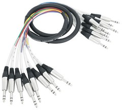 Rockville SQ806 8 Channel 6 Foot 1/4″ TRS Snake Cable (Male to Male)