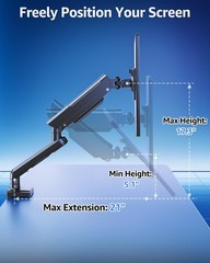 Single Monitor Mount for 32 27 24 22 inch Screen, Monitor Arm Holds 4.4-22 lb…