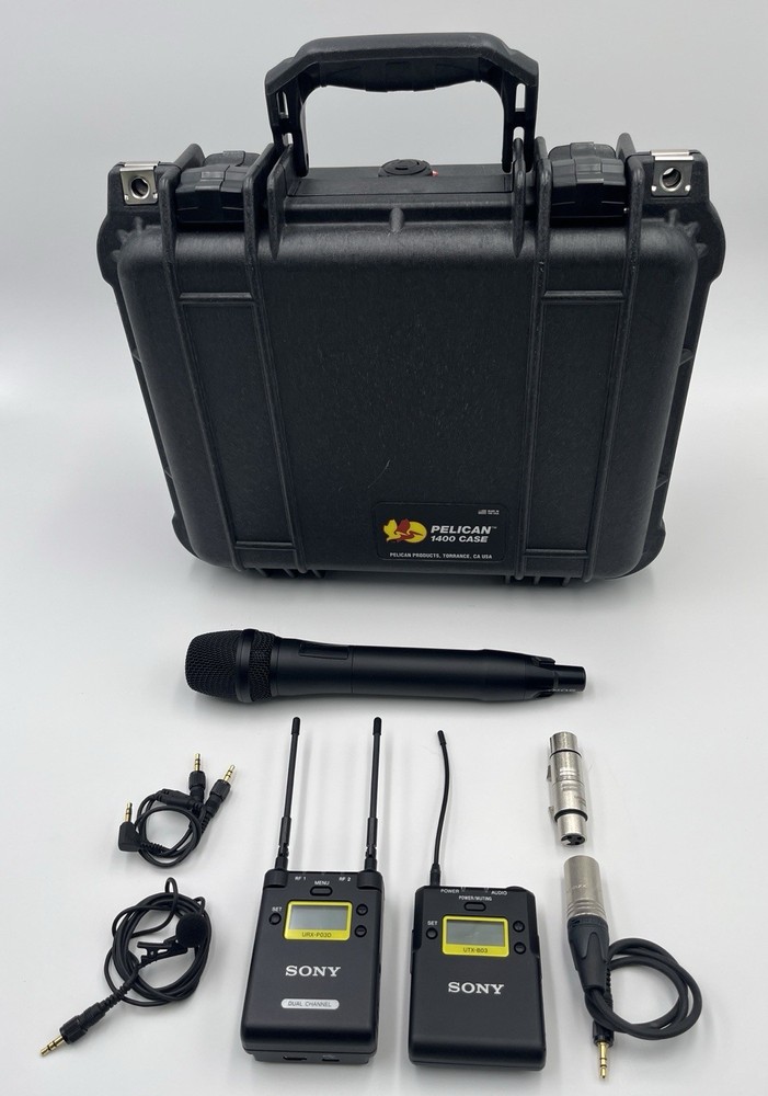 Sony URX-P03D Dual Wireless Receiver UTX-B03 UTX-M03 Handheld Mic Pelican Case
