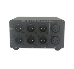 1 in 3 Out XLR Balanced Audio Switch Box, 3-Channels XLR Stereo Converter,Pas…