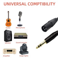 Sam&Johnny XLR Cable, 1/4 inches TRS to Cables, 2 Packs black