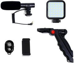 Savage Mobile Vlogging Kit with Microphone, LED Light, Phone Holder and…
