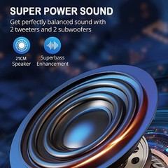 Dual 8.5“ Bluetooth Karaoke Party Speaker & Mic 1 Year Warranty NEW
