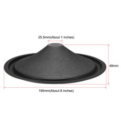 8″ Paper Speaker Cone Subwoofer Drum Paper 1″ Coil Diameter with Rubber Surround