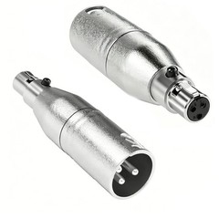 2X 3 Pin XLR Male to 3 Pin Mini XLR Female Mic Audio Adapter Connector Cable