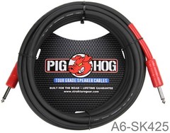 25ft 1/4″ Male/Male Pig-Hog 8mm/OD 14-AWG wire Speaker Cable, A6-SK425