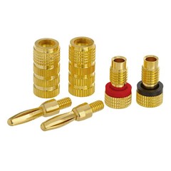 5 Pairs Banana Plugs Copper Connector Closed Screw Type Speaker Plug Black Red