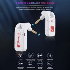 2.4G Guitar System Rechargeable Guitar Transmitter Receiver 48K/16bit1817