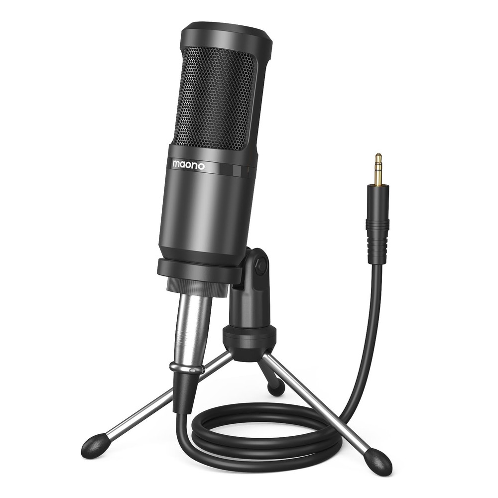 Condenser Microphone, Cardioid Studio Condenser Recording Mic with 3.5mm XLR for