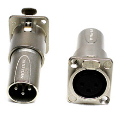 (2) Two Genuine NEUTRIK NA3FDM „D Panel“ 3 Pin XLR Female to Male Adapter
