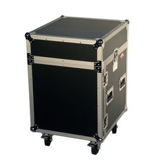 Pro X T-12MRSS 12U x 10U Slant Combo DJ / Mixer Rack Case + Sliding Laptop Shelf