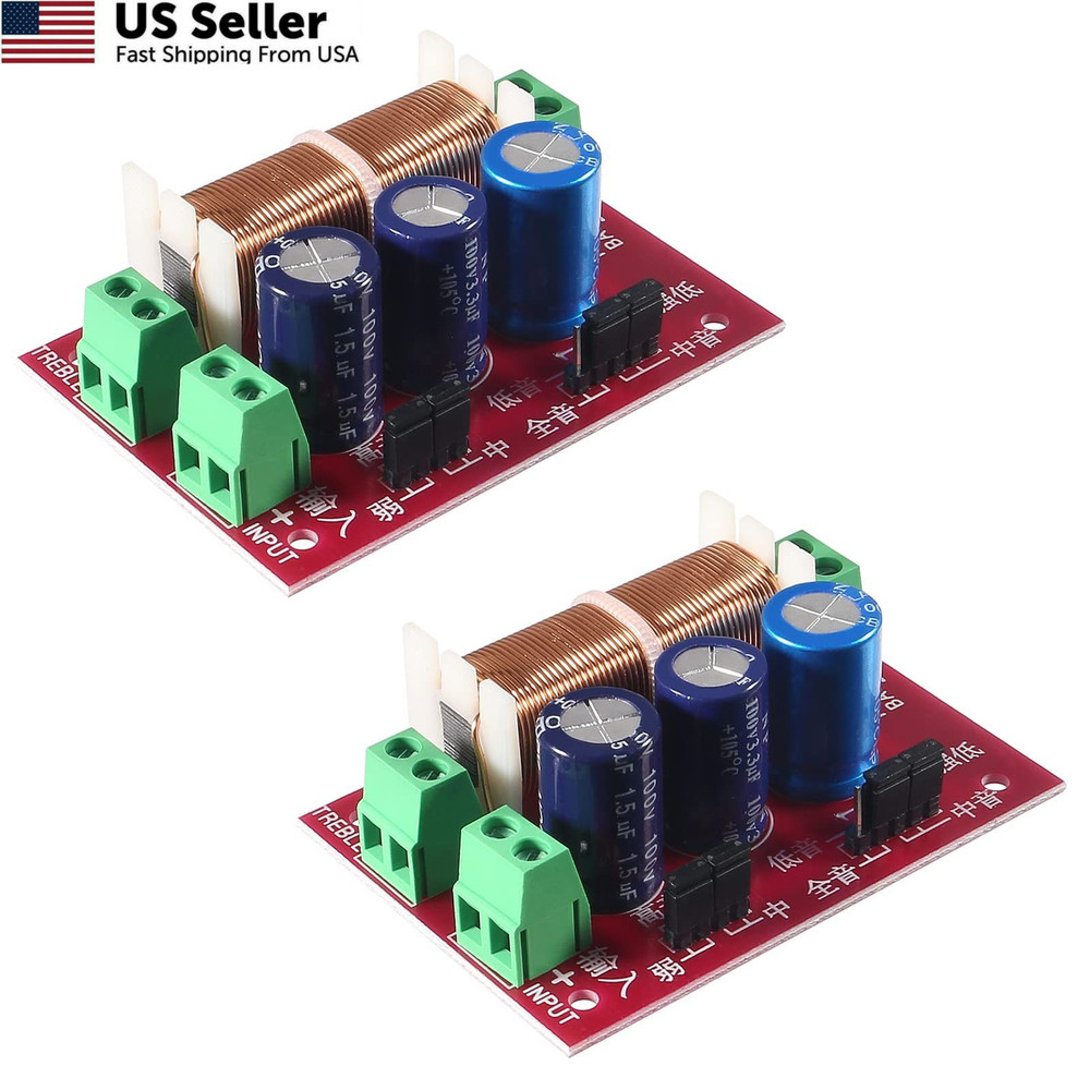 2pcs 400W 2 Way Speaker Crossover Treble Bass Audio Frequency Divider FROM USA